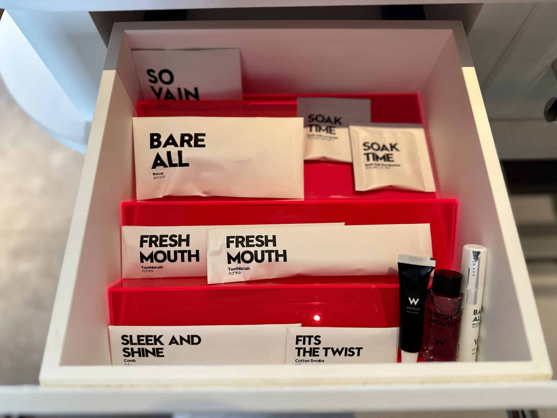 W Hotel Themed Toiletries