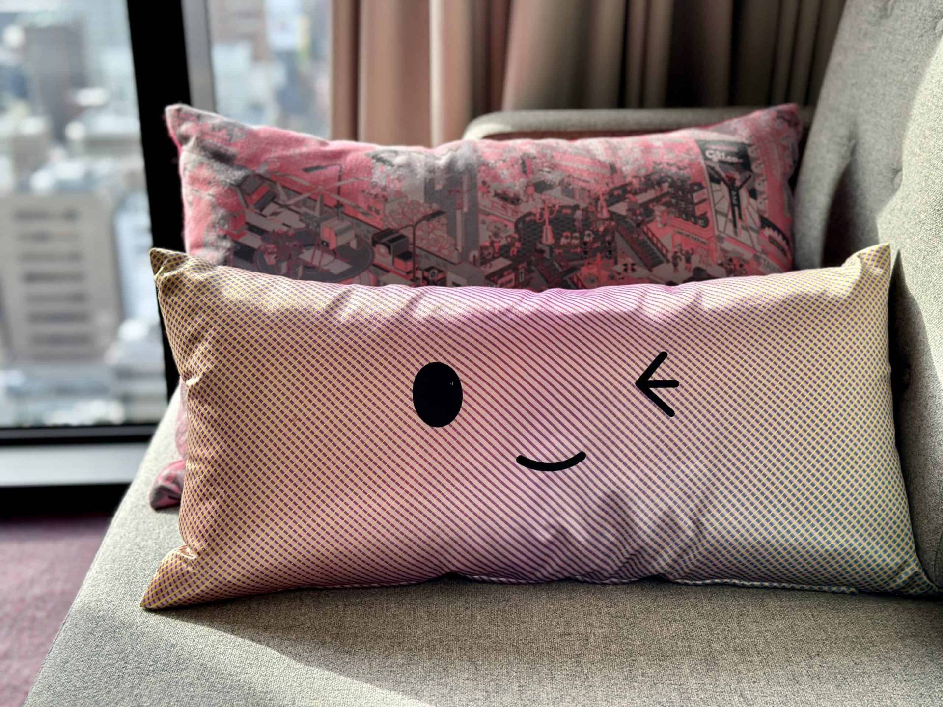 Creative winking pillow design