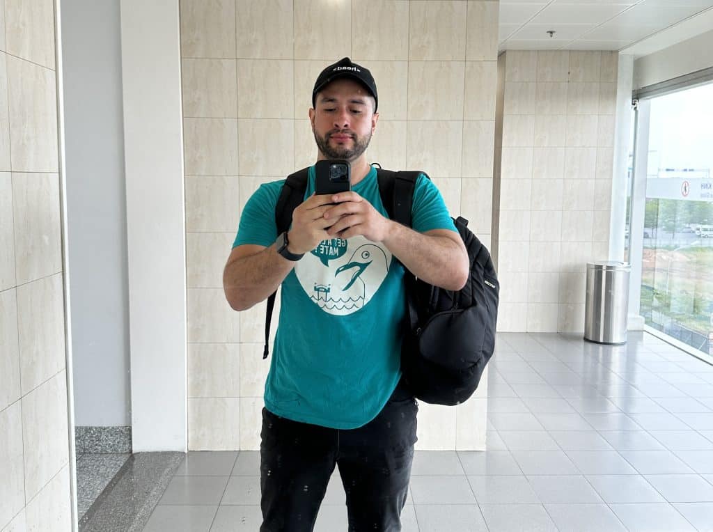 Getting home from traveling selfie