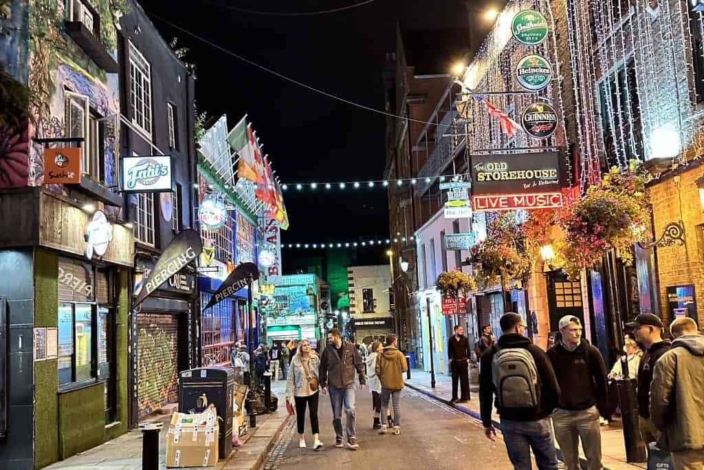 Enjoy pubs and live music in Dublin, Ireland's Temple Bar District.