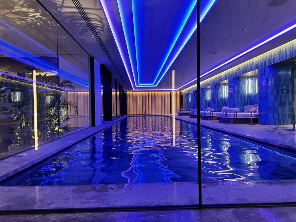 Neon lit pool at the W Osaka