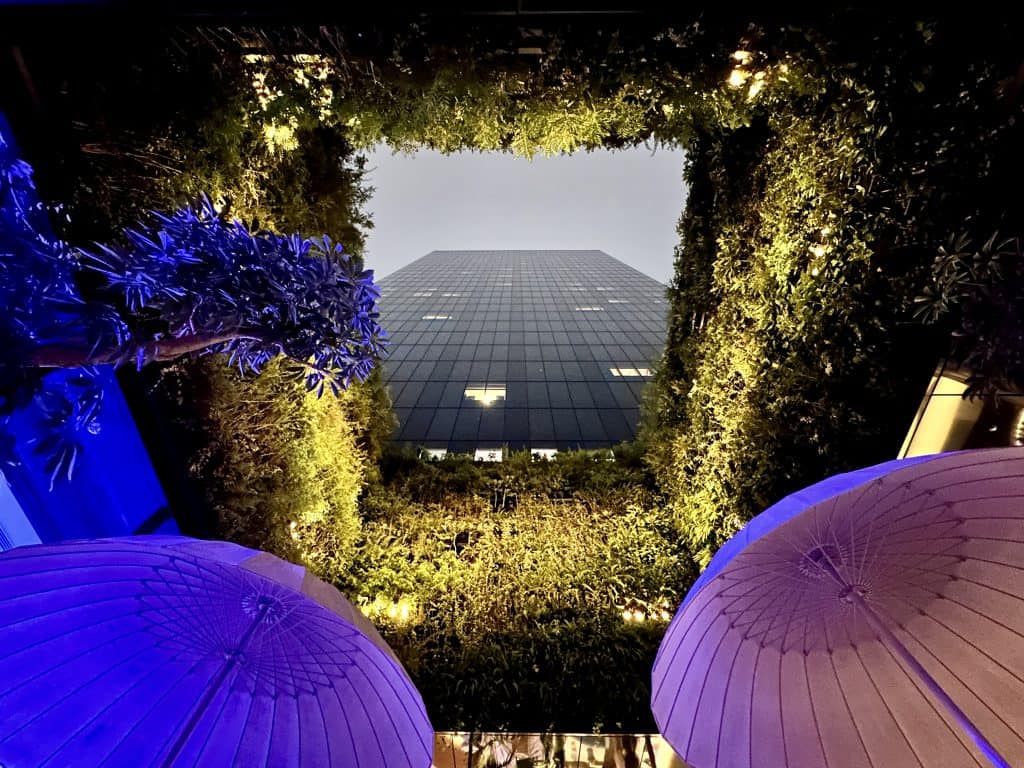 Stunning open concept view at Wet Deck in W Osaka Hotel.